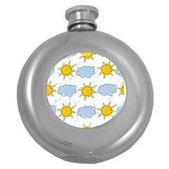 Sunshine Tech White Round Hip Flask (5 Oz)
