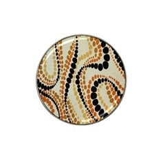 Polka Dot Texture Fabric 70s Orange Swirl Cloth Pattern Hat Clip Ball Marker (10 Pack) by Simbadda
