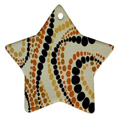 Polka Dot Texture Fabric 70s Orange Swirl Cloth Pattern Star Ornament (two Sides) by Simbadda