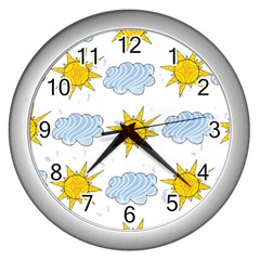 Sunshine Tech White Wall Clocks (Silver) 