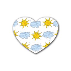 Sunshine Tech White Rubber Coaster (Heart) 