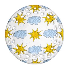 Sunshine Tech White Ornament (Round Filigree)