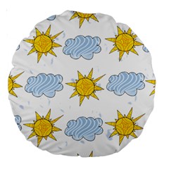 Sunshine Tech White Large 18  Premium Round Cushions