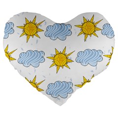 Sunshine Tech White Large 19  Premium Heart Shape Cushions