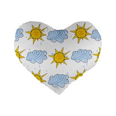 Sunshine Tech White Standard 16  Premium Flano Heart Shape Cushions