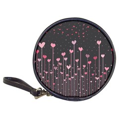 Pink Hearts On Black Background Classic 20-cd Wallets by TastefulDesigns