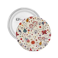 Spring Floral Pattern With Butterflies 2.25  Buttons