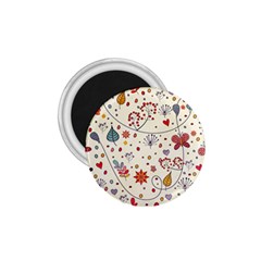 Spring Floral Pattern With Butterflies 1.75  Magnets