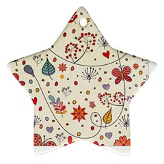 Spring Floral Pattern With Butterflies Ornament (Star)