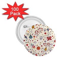 Spring Floral Pattern With Butterflies 1.75  Buttons (100 pack) 