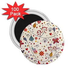 Spring Floral Pattern With Butterflies 2.25  Magnets (100 pack) 