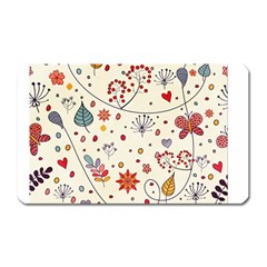 Spring Floral Pattern With Butterflies Magnet (Rectangular)
