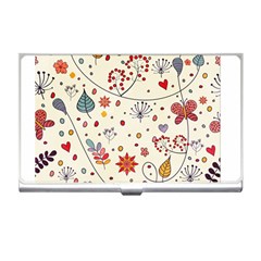 Spring Floral Pattern With Butterflies Business Card Holders