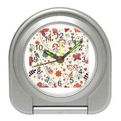 Spring Floral Pattern With Butterflies Travel Alarm Clocks