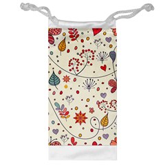 Spring Floral Pattern With Butterflies Jewelry Bag