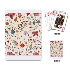 Spring Floral Pattern With Butterflies Playing Card