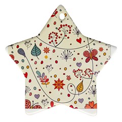 Spring Floral Pattern With Butterflies Star Ornament (Two Sides)