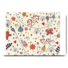 Spring Floral Pattern With Butterflies Large Doormat 