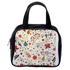 Spring Floral Pattern With Butterflies Classic Handbags (One Side)