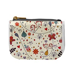 Spring Floral Pattern With Butterflies Mini Coin Purses
