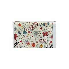 Spring Floral Pattern With Butterflies Cosmetic Bag (Small) 