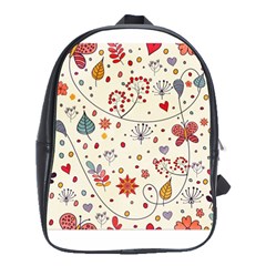 Spring Floral Pattern With Butterflies School Bags(Large) 