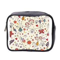 Spring Floral Pattern With Butterflies Mini Toiletries Bag 2-side