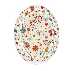 Spring Floral Pattern With Butterflies Ornament (Oval Filigree)