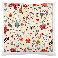 Spring Floral Pattern With Butterflies Large Cushion Case (Two Sides)