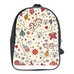 Spring Floral Pattern With Butterflies School Bags (XL) 