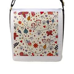 Spring Floral Pattern With Butterflies Flap Messenger Bag (L) 