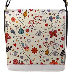 Spring Floral Pattern With Butterflies Flap Messenger Bag (s) by TastefulDesigns