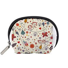 Spring Floral Pattern With Butterflies Accessory Pouches (Small) 