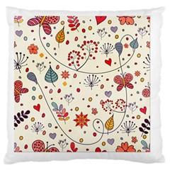 Spring Floral Pattern With Butterflies Standard Flano Cushion Case (One Side)