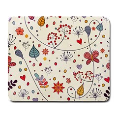 Spring Floral Pattern With Butterflies Large Mousepads by TastefulDesigns