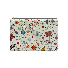 Spring Floral Pattern With Butterflies Cosmetic Bag (medium)  by TastefulDesigns