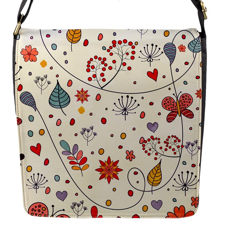 Spring Floral Pattern With Butterflies Flap Messenger Bag (S)