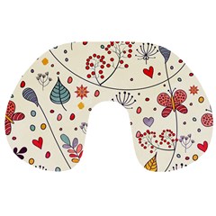 Spring Floral Pattern With Butterflies Travel Neck Pillows by TastefulDesigns