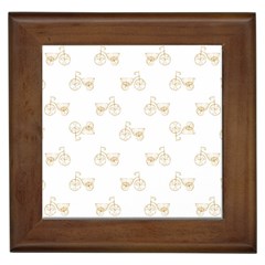 Retro Bicycles Motif Vintage Pattern Framed Tiles by dflcprints