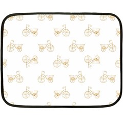 Retro Bicycles Motif Vintage Pattern Fleece Blanket (mini) by dflcprints