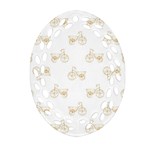 Retro Bicycles Motif Vintage Pattern Ornament (Oval Filigree) Front