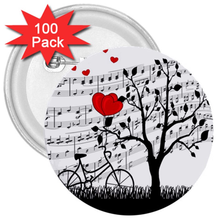 Love song 3  Buttons (100 pack) 