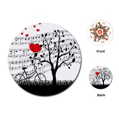 Love Song Playing Cards (round)  by Valentinaart