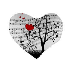 Love Song Standard 16  Premium Flano Heart Shape Cushions by Valentinaart