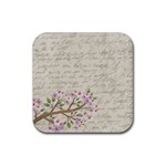 Cherry blossom Rubber Coaster (Square)  Front