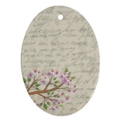 Cherry Blossom Oval Ornament (two Sides) by Valentinaart