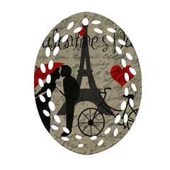 Love Letter - Paris Oval Filigree Ornament (two Sides) by Valentinaart