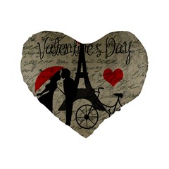 Love Letter - Paris Standard 16  Premium Heart Shape Cushions by Valentinaart