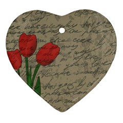 Vintage tulips Ornament (Heart)