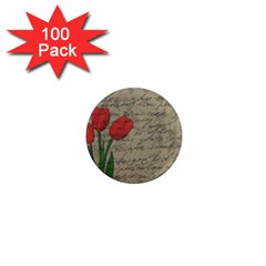 Vintage tulips 1  Mini Magnets (100 pack) 